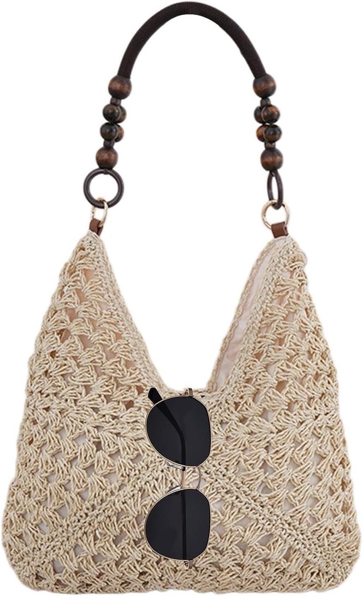 Strandtassen Vrouwen - Gehaakte Tote - Strand en Vakantie - Handgemaakte Bohemian Stijl - 35 x 30 x 3 cm
