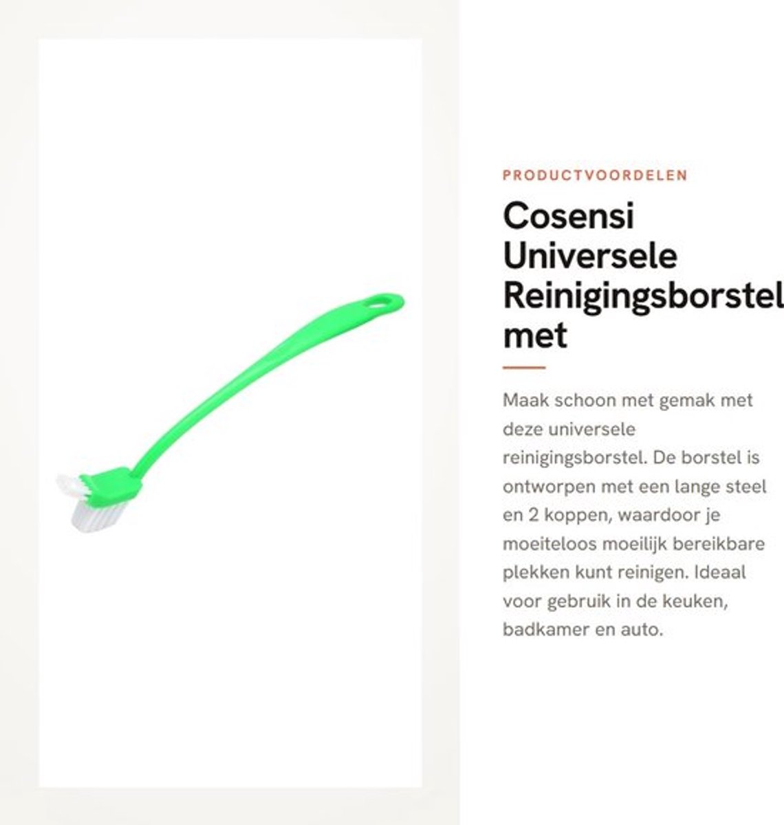Reinigingsborstel 31 Cm - Universele Borstel - Lange Steel - Dubbele Kop - Veilig en Hoogwaardige Kwaliteit - Modieus Ontwerp - Schoonmaakborstel