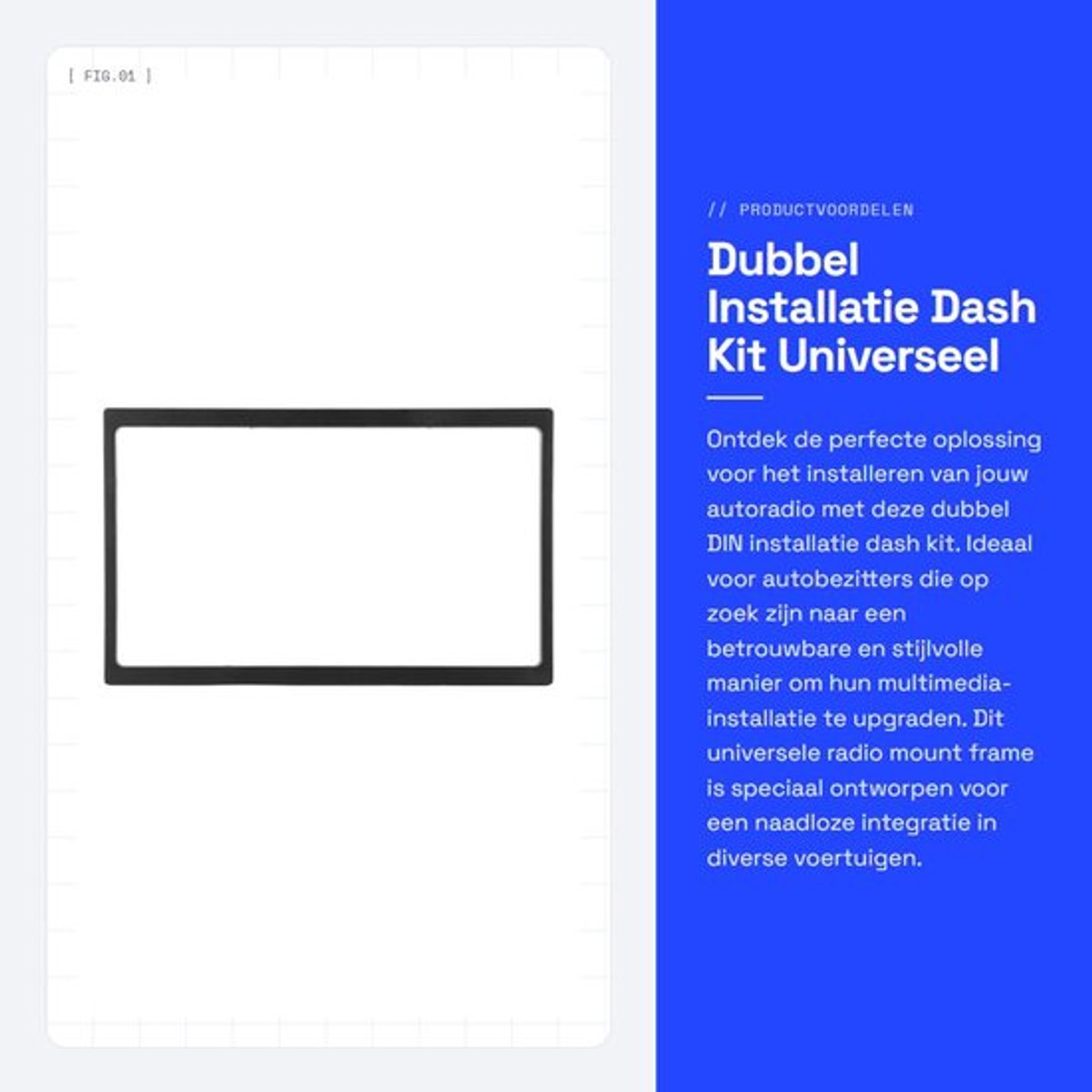 Dash Kit Gloednieuw - Universele Autoradio Houder - Dikke Fascia - Montageframe - Zwart - Afmetingen 178x102mm - Autoradio Frame