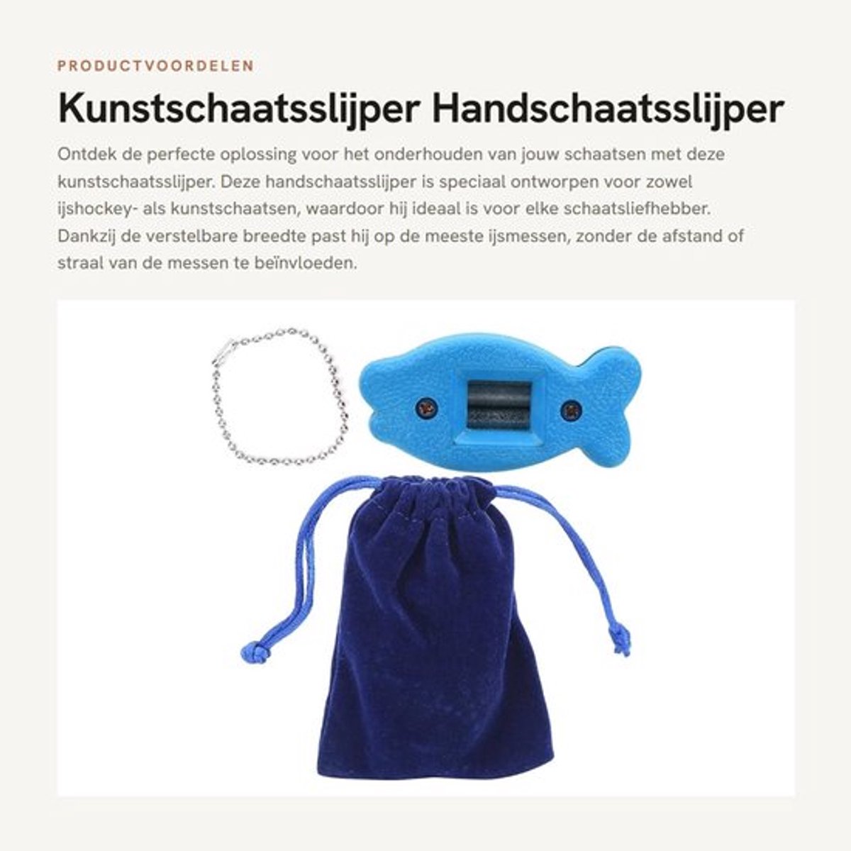 Kunstschaatsslijper Draagbaar - Verstelbare Breedte - Handschaatsslijper - Opbergtas - Hoogwaardige Kunststof - Duurzaam en Sterk - Schaatsslijper