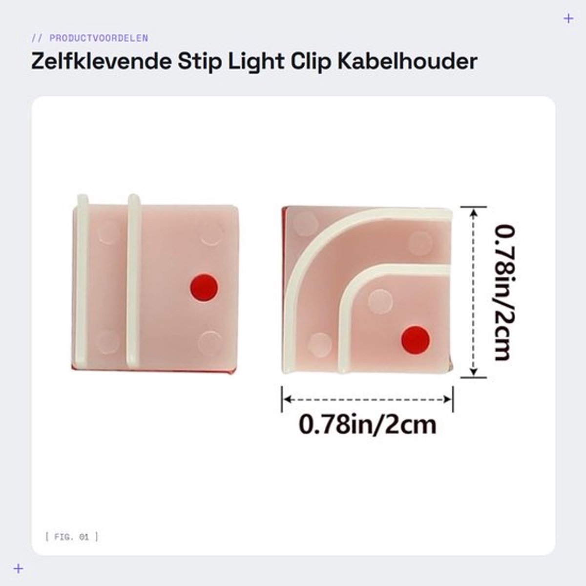 Lichtclip 60 Stuks - Zelfklevende Kabelclips - Kabelhouder - Montageclips - Lichtstrip Beugel - Transparant Nylon - Kabelclip