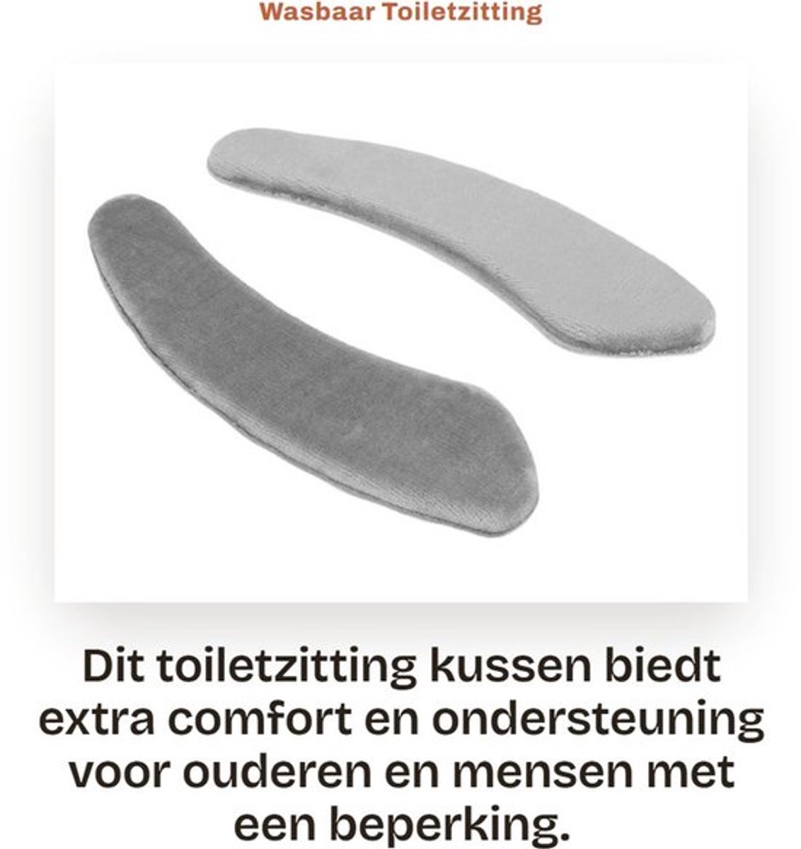 Toiletzitkussen Wasbaar - Toiletverhoger - Comfortabel - Flanel/Katoen - 37 cm - Zacht