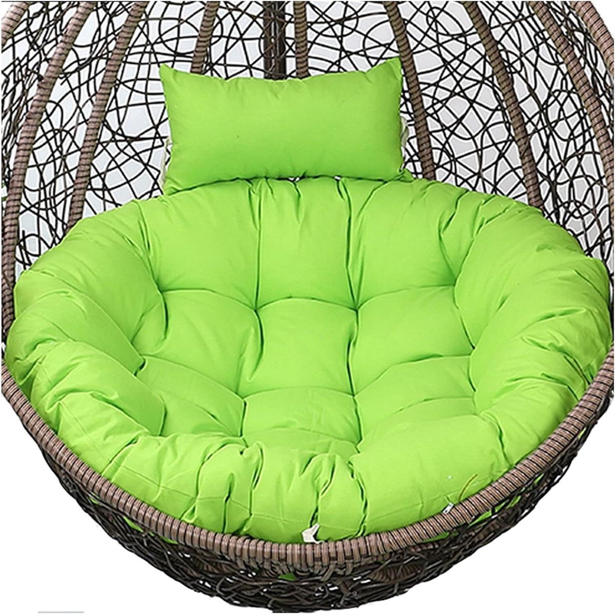 Stoelkussen Vervangend - Hangstoel Kussen - Ontspannen Buiten - 15cm Dikke Vulling - Diameter 105 cm - Lichtgroen