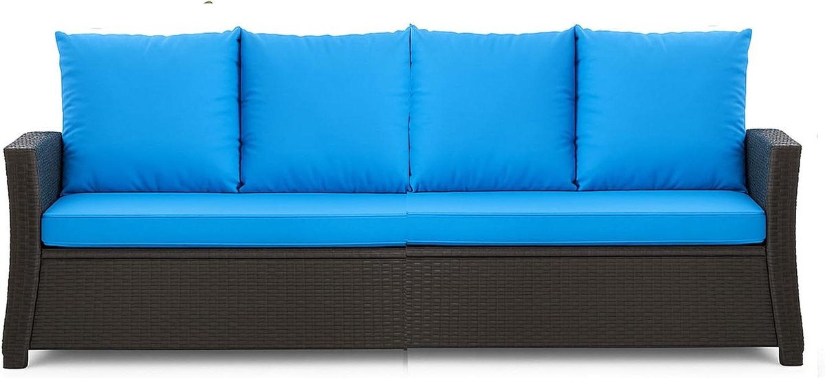 Tuinkussen Bank - Kussen Buiten - Buiten Zitten - Waterafstotend - 170 x 60 cm - Blauw