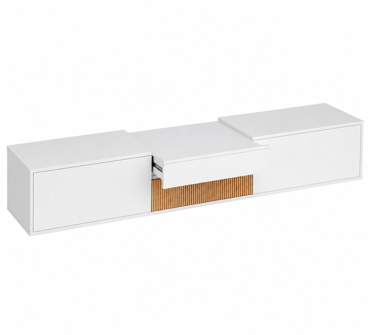 North Collective TV Meubel - TV Kast - TV Meubel Wit - Dressoir - 180 x 34 x 30 cm - Met Projector Plank - Modern Design