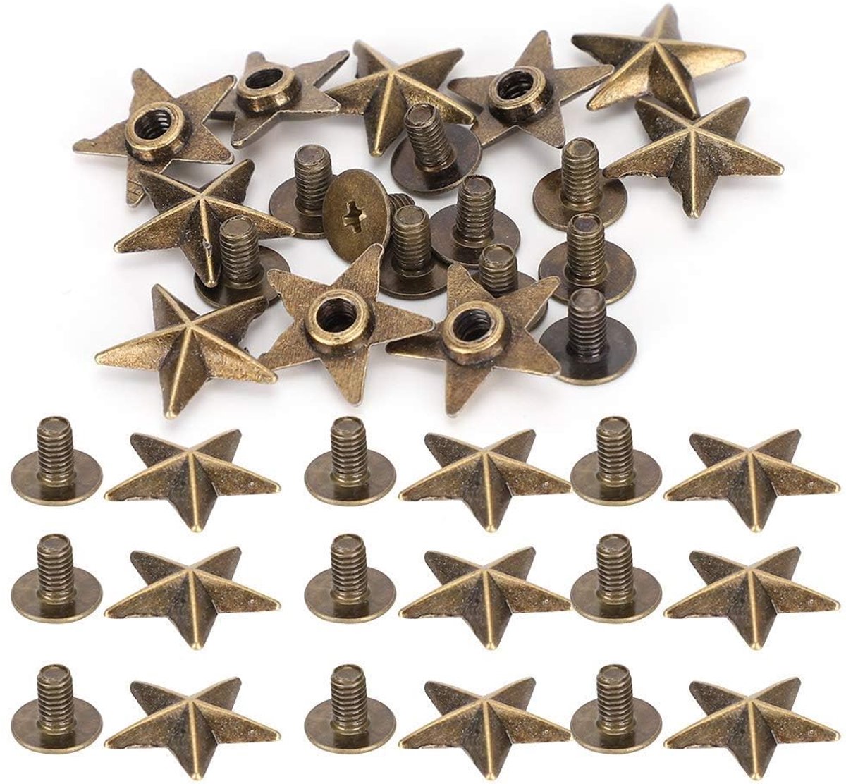 50 Stuks Stervormige Nieten 14mm van Zinklegering voor DIY Projecten