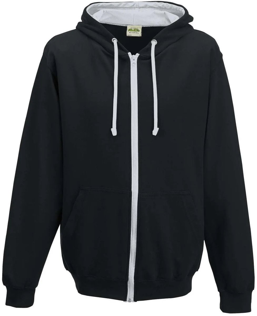 Just Hoods Varsity Zoodie JH053 JET /HEATHER XXL Zwart