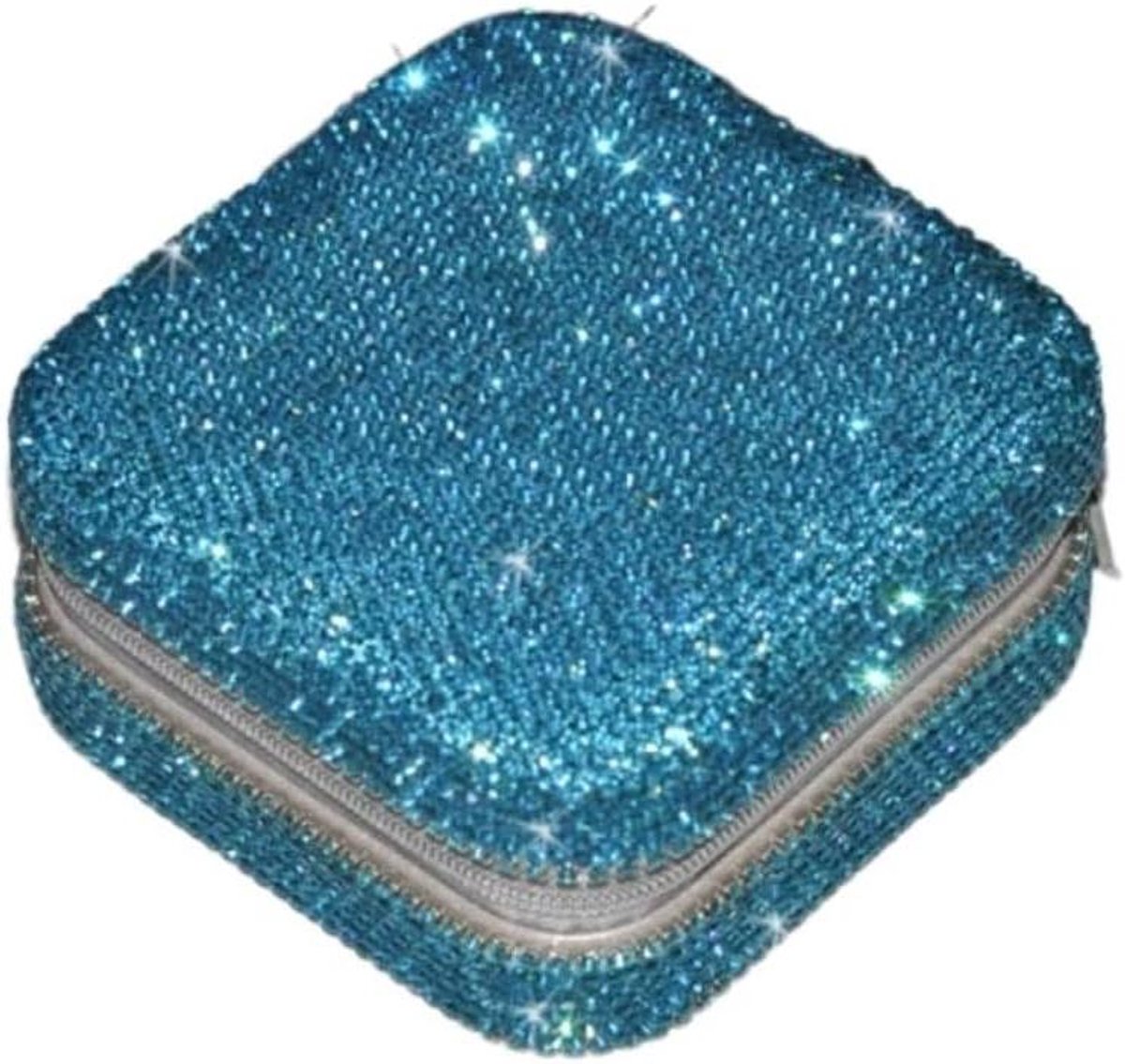 Sieradendoosje - Juwelendoosje opbergdoos - Sieraden organiseren - Hand-gezet diamant design - 10x10x5cm - Wit