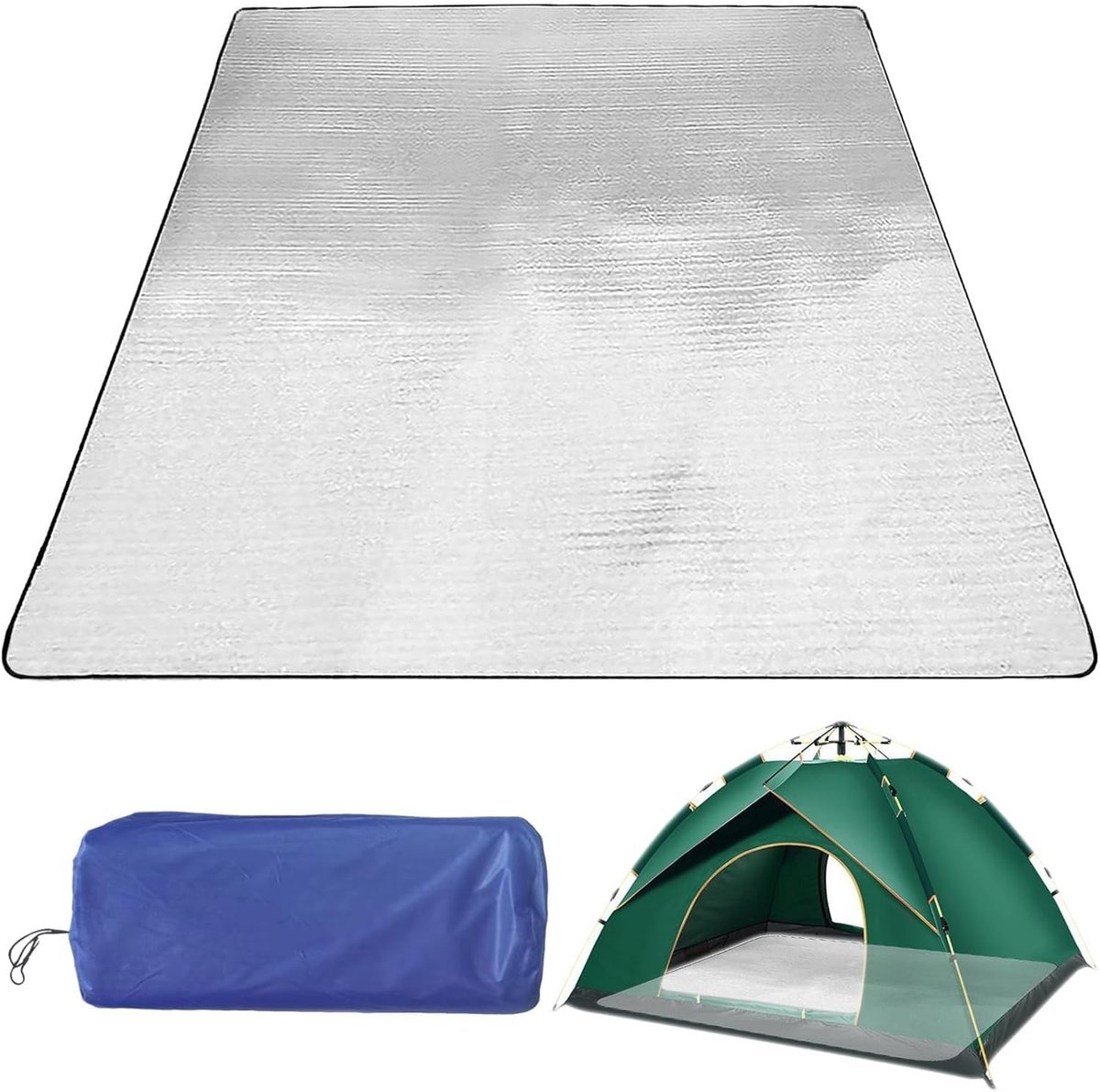 Isolatiemat - Zilver - 200 x 200 cm - Aluminiumfolie en EVA Schuimmat - Voor Kamperen en Picknicken