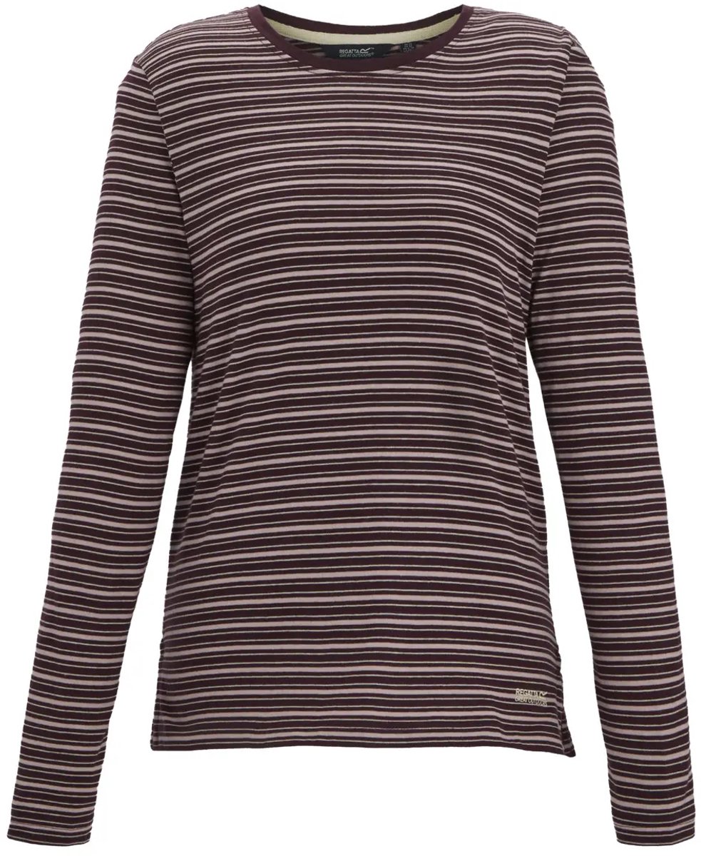 Dames-T-shirt met lange mouwen Regatta Federica Fig/powder Lilac/light Vanilla
