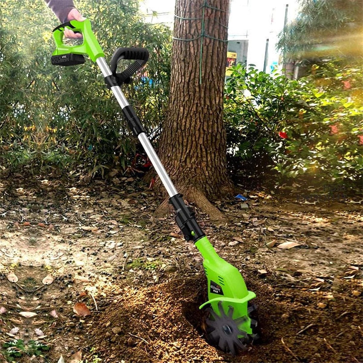 Elektrische Tuinfrees - Grondfrees Tuin - Bodem Losmaken - Draadloos Werken - 25 cm Diep - Zwart