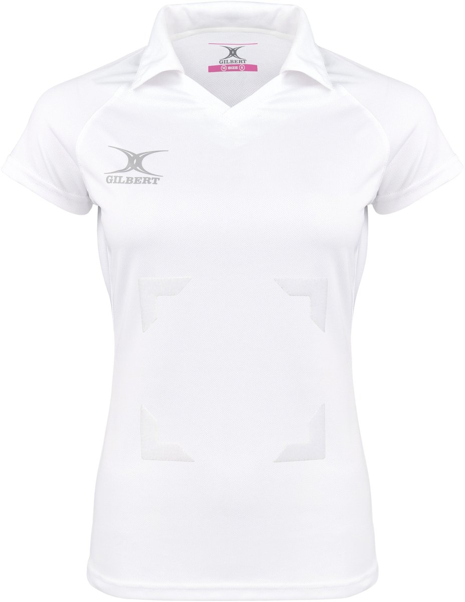 Gilbert Netball Eclipse Hook and Loop Shirt Girls - 7 - 8 Yrs - Wit