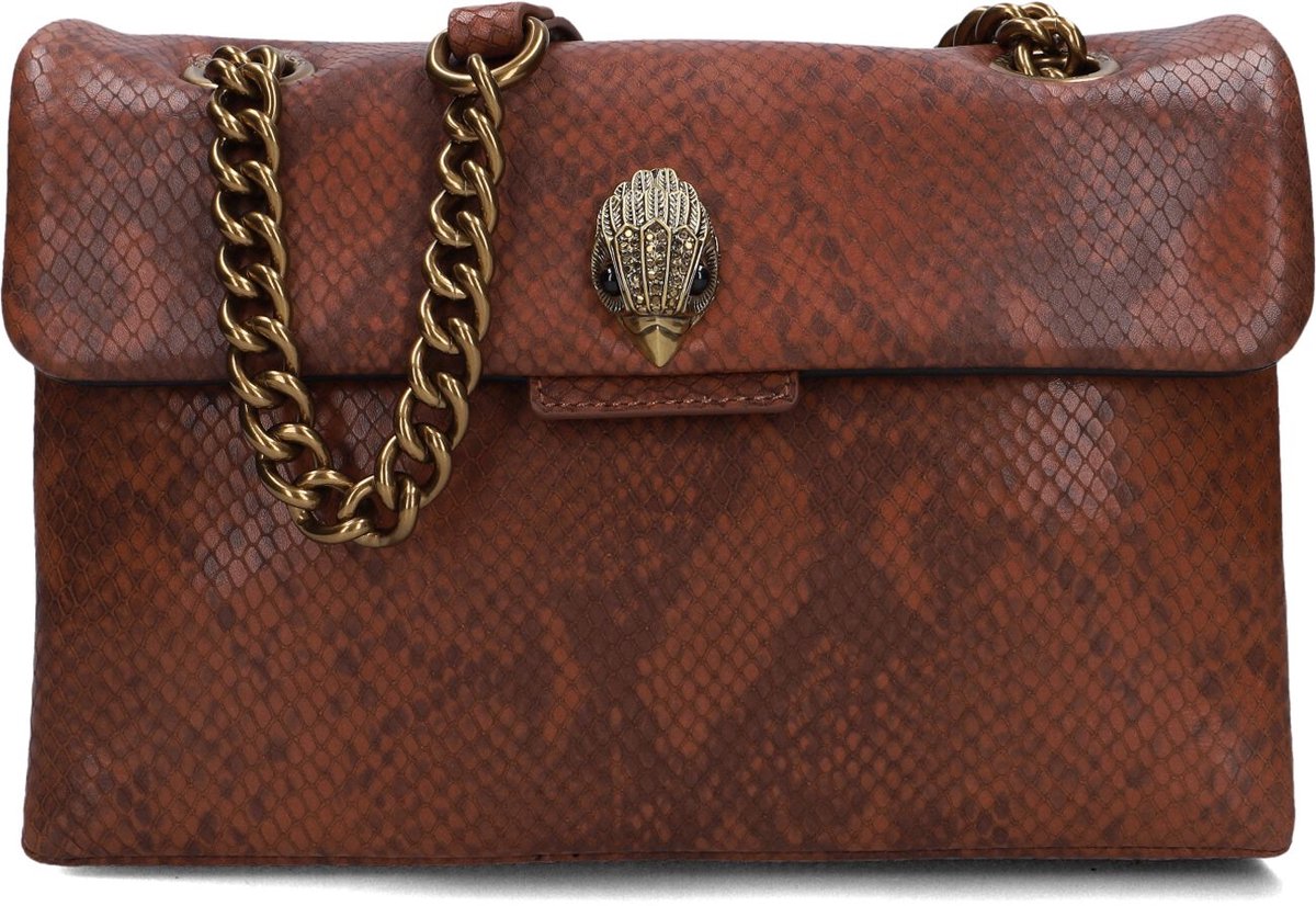 Kurt Geiger London Leather Kensington Bag Snake Print Schoudertassen Dames - Bruin - Maat ONESIZE
