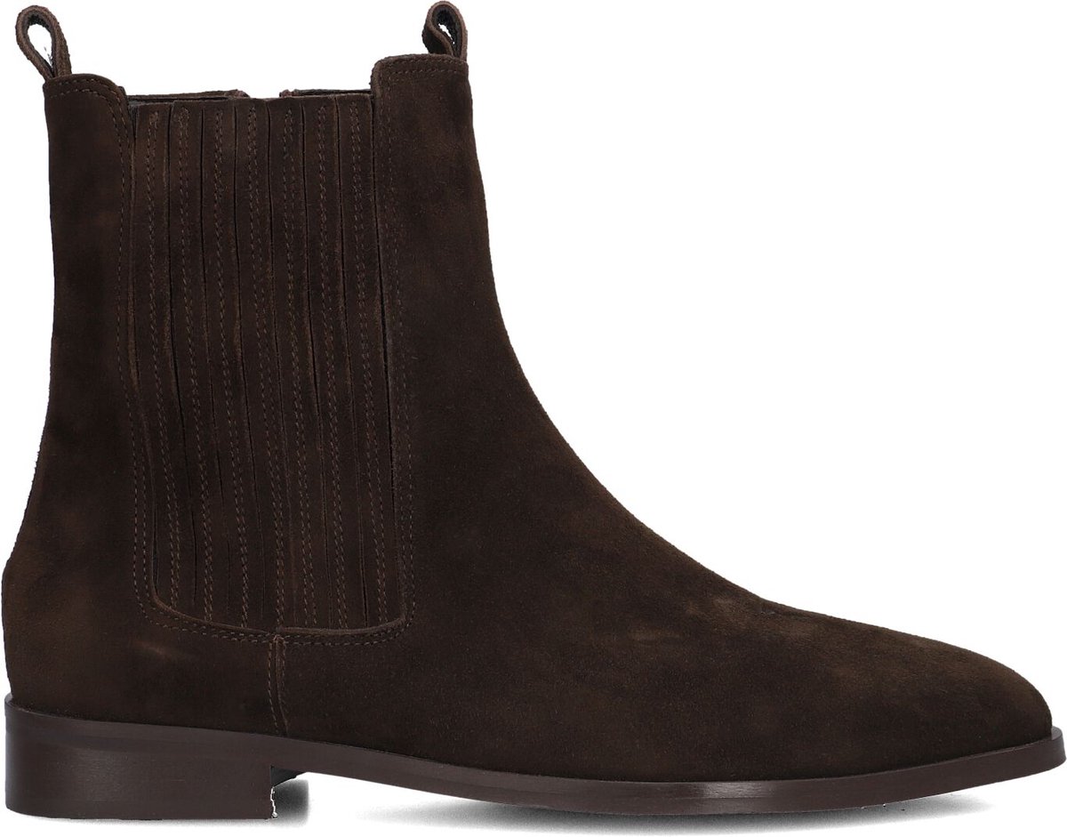 Notre-V 47029 Enkellaarsjes - Enkelboots met rits - Dames - Bruin - Maat 38