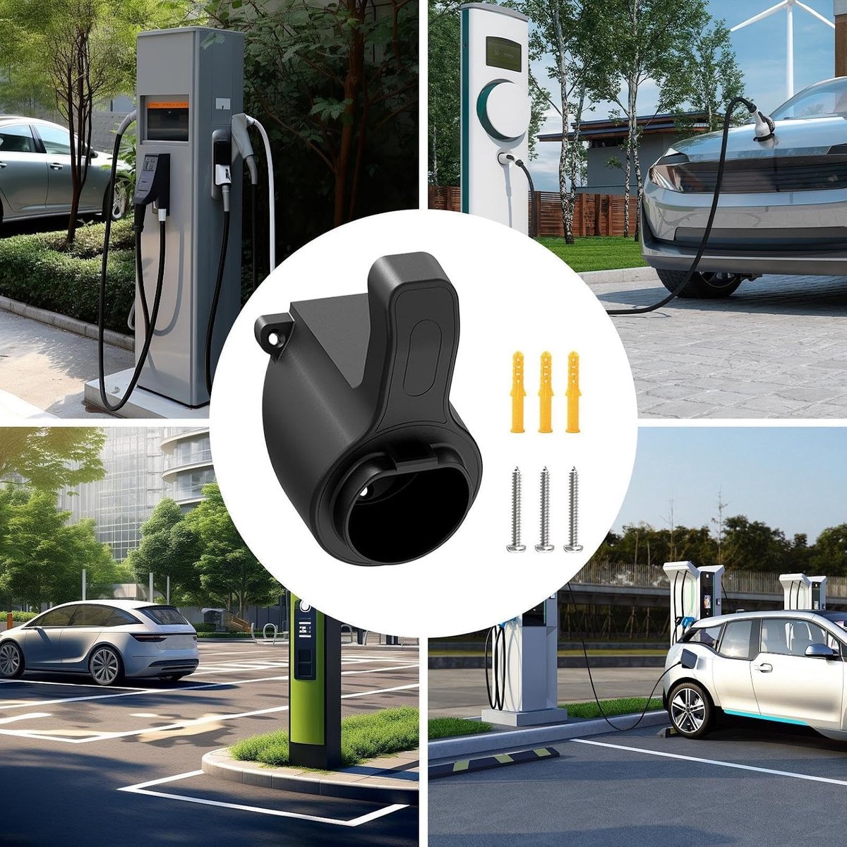 KZQ Draagbare EV Wandhouder - Professioneel Oplaadpunt Houder - Lichtgewicht 285g - Voor Auto SUV Camper - Zwart