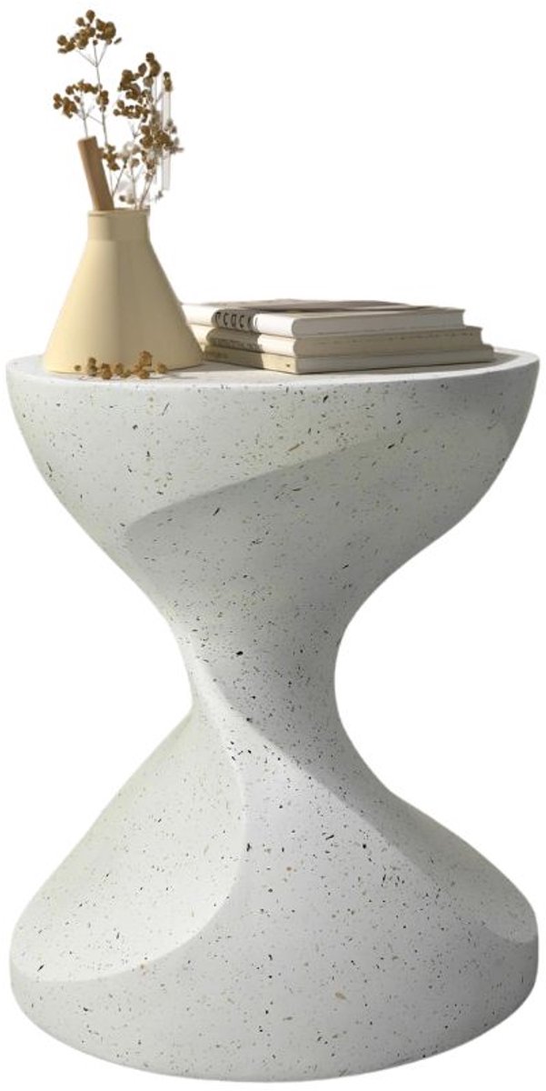 G&G bijzettafel - Koffietafel - Plantentafel - Sidetable - Kleine salontafel - Kruktafel - Betonlook - Rond - 37.5x50cm - Grijs