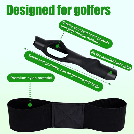 Golf Grip Trainer en Swing Corrector: Comfortabele Trainingshulpmiddelen voor Handpositie en Swingmechanica, Verbeter je Golftechniek met 2 Stuks van GOLF — afbeelding 2