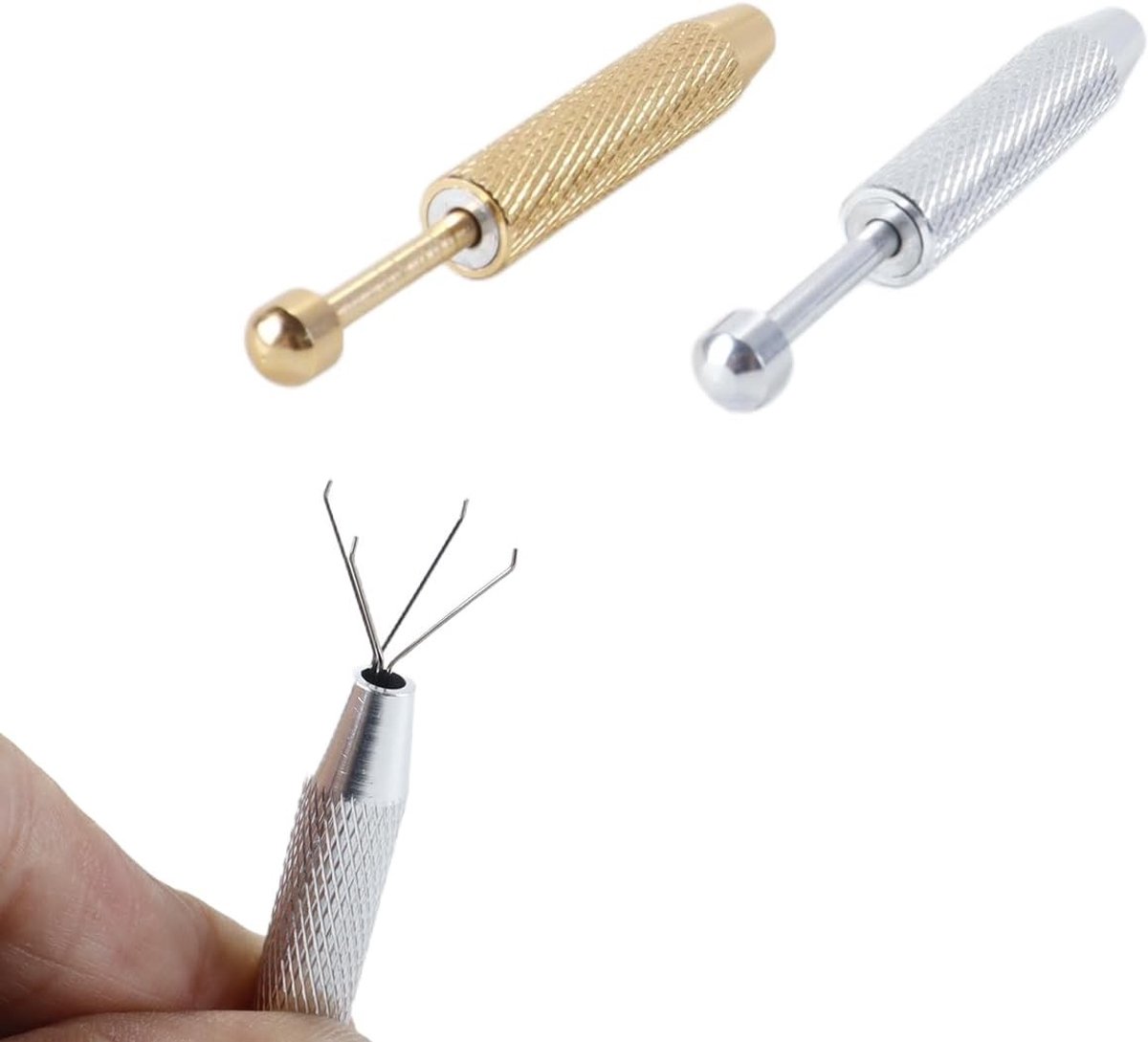 Set van 2 Sieraden Gereedschappen, Piercing Ball Gripper, 4 Punt Pincet en Parels Grijper voor Elektronische Componenten en Diamant Kralen