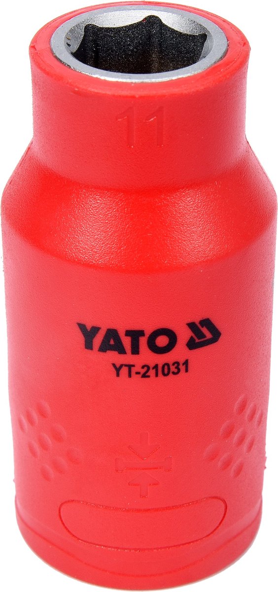 YATO VDE Geïsoleerde Zeskant Dop 11 mm - 1/2 Inch Aansluiting - 1000V Geïsoleerde Dop - Lengte 55 mm - Chroom-Vanadium Staal - Elektriciens Gereedschap (YT-21031)
