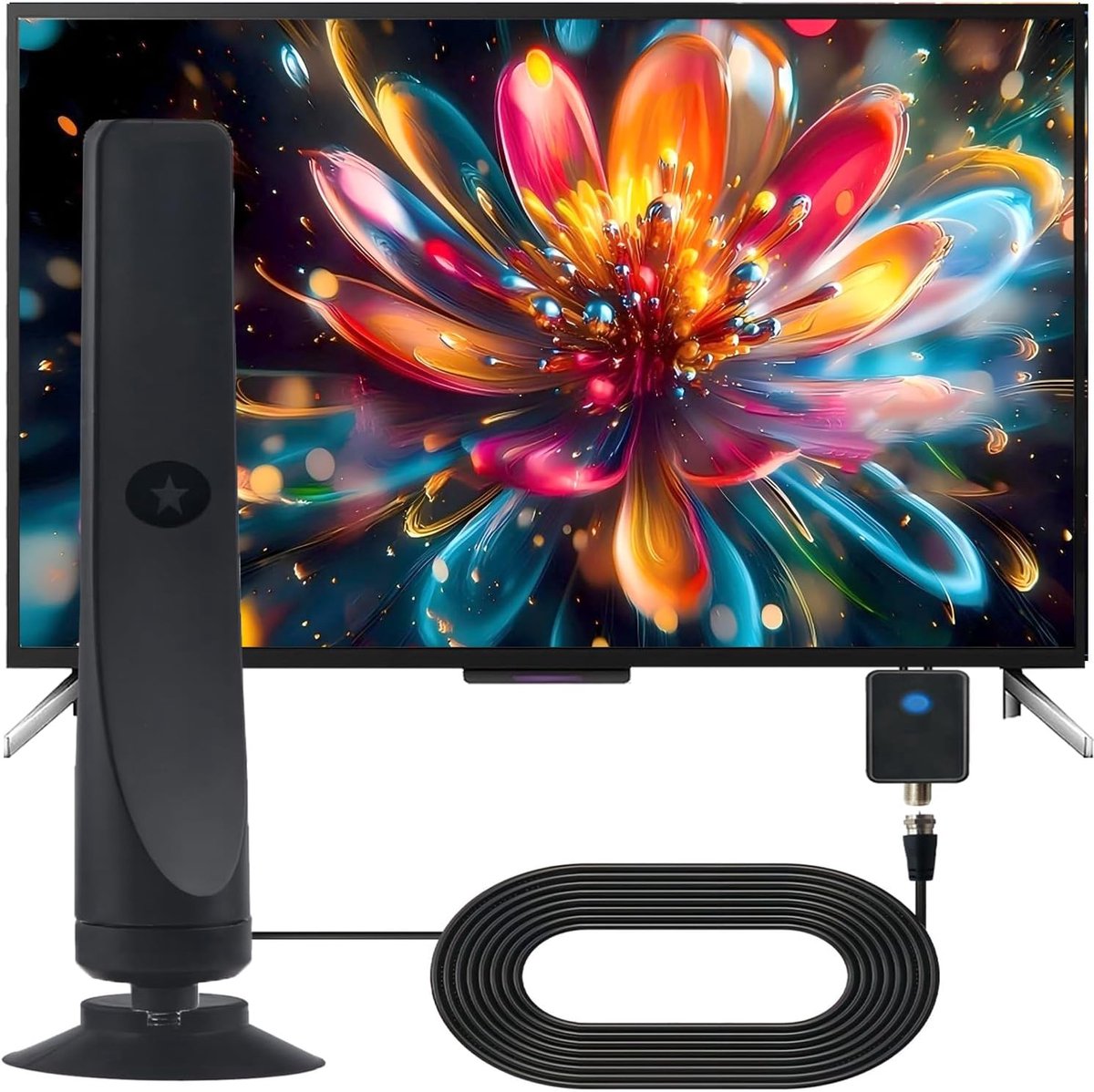 carmdering - antenne digitale tv-antenne voor binnen met sterk signaal, bereik van meer dan 240 kilometer, antennes voor buiten– HD 4K 8K – Binnen & Buiten