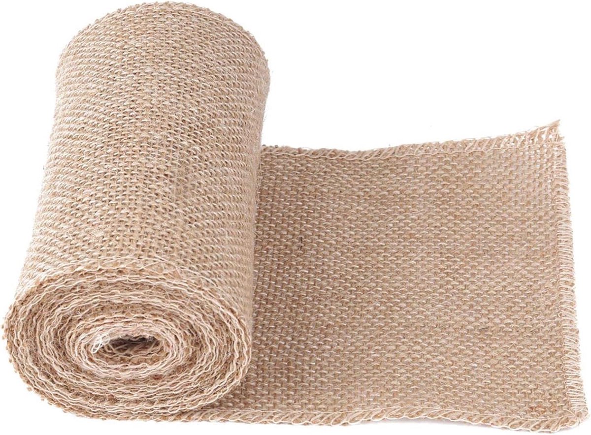 Jute Lint Rol - Natuurlijke Stof - Decoraties Maken - Veelzijdig Materiaal - 15cm Breed - Natuurlijk