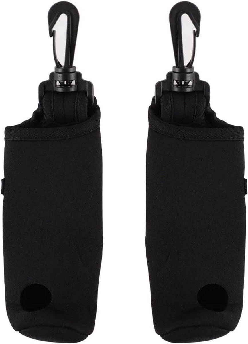 2 Stuks Zwarte Golfbal Tote Bag, Draagbare Waterdichte Organizer met Haak voor Buitenactiviteiten en Golfaccessoires