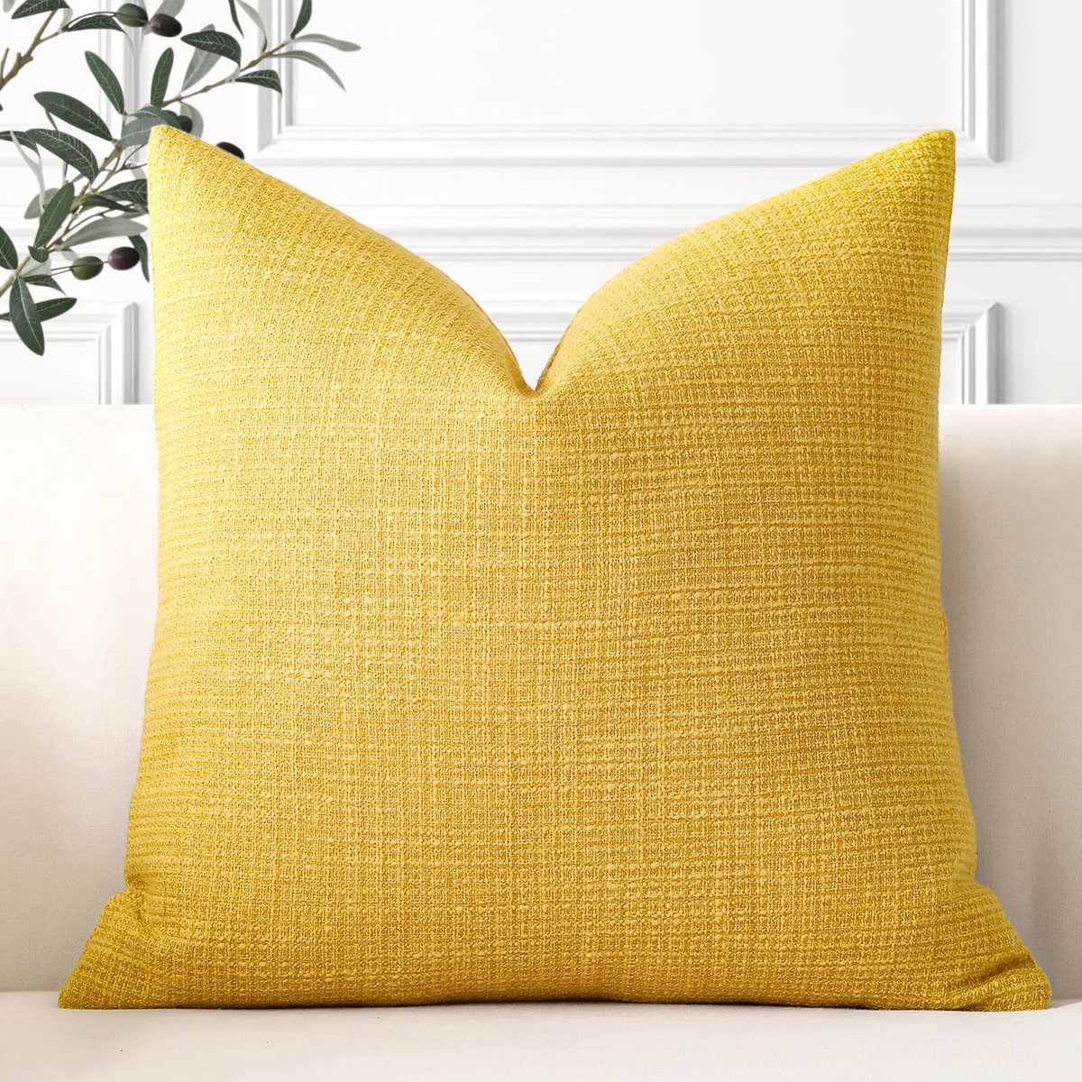 Set van 1 Kussenhoes Eenkleurig 40x40 cm van Linnen voor Sofa en Slaapkamer