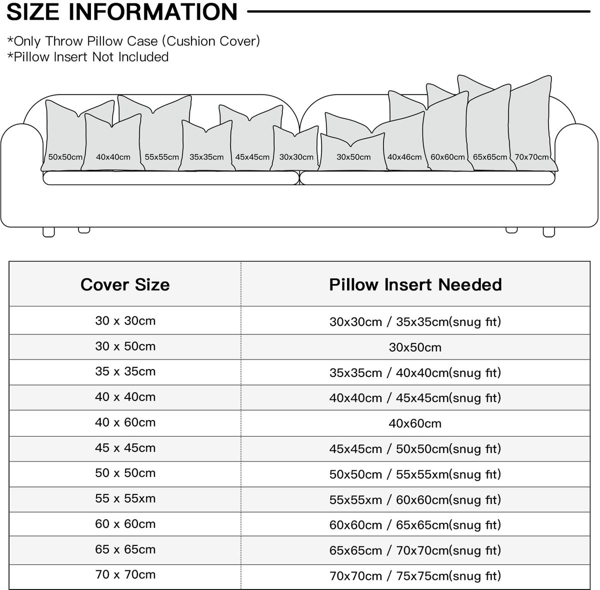 Set van 1 Kussenhoes Eenkleurig 45x45 cm voor Sofa en Slaapkamer, Lichtgrijs