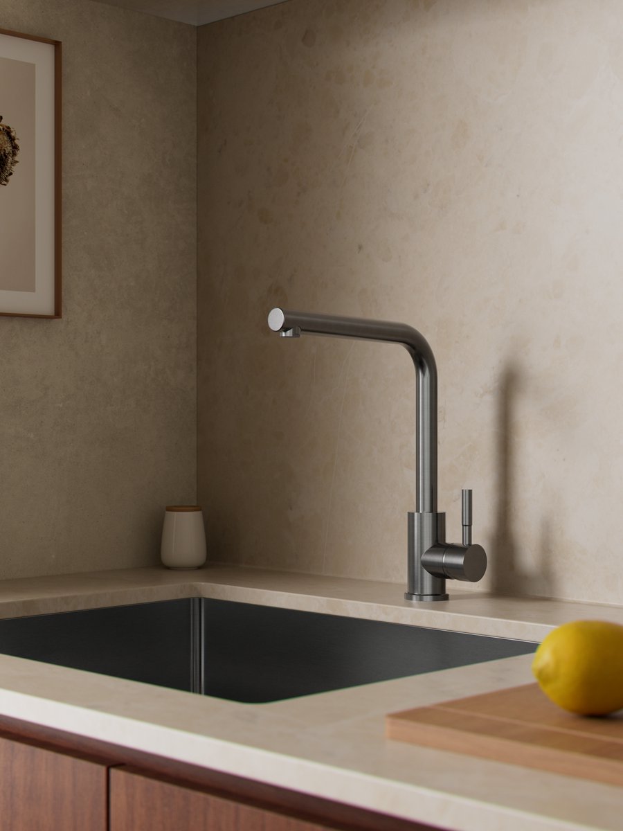 Keukenkraan met Horizontale Uitloop | Gunmetal