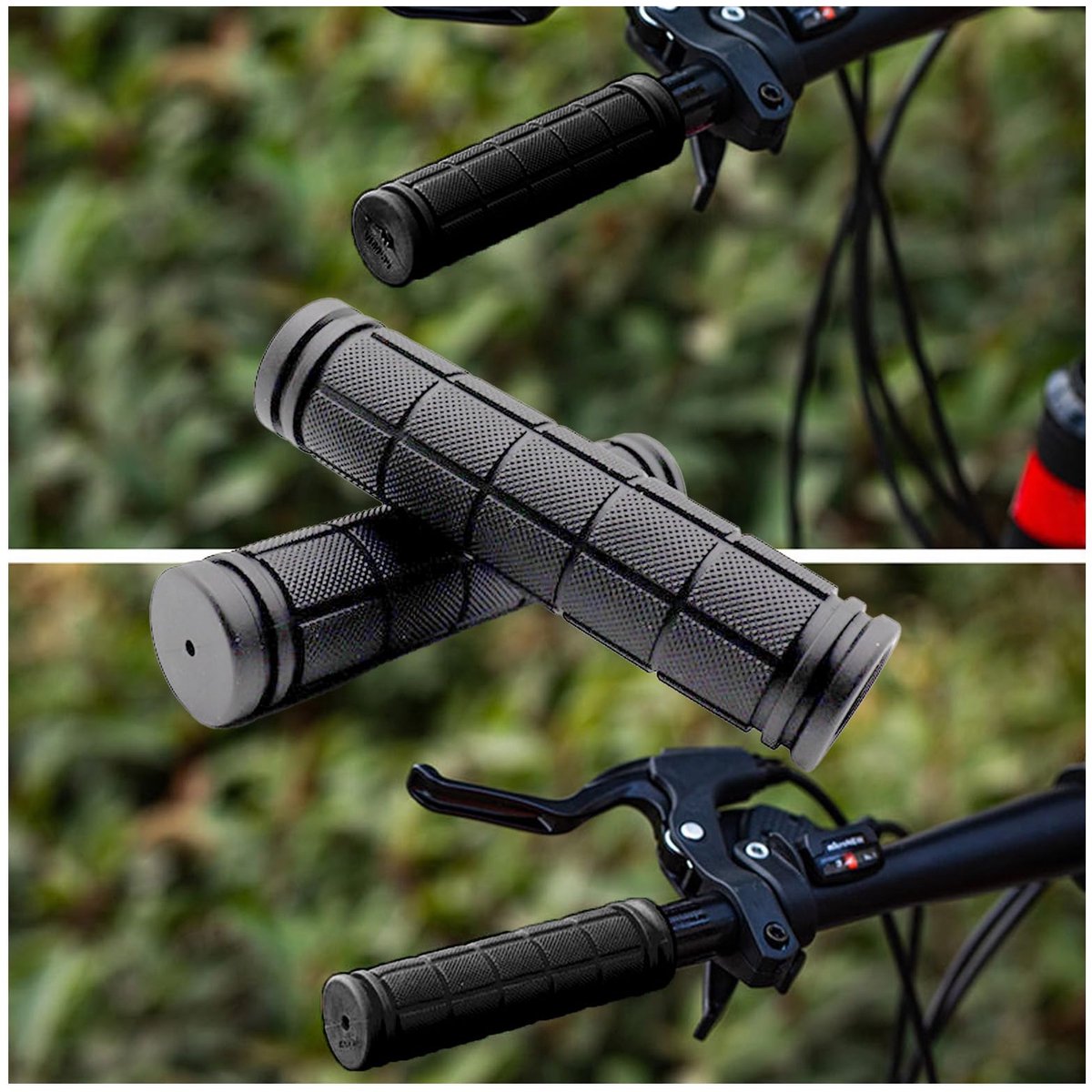 2 x Fietshandgrepen Handgrepen voor MTB Rennfiets Trekkingfiets 22mm (Zwart)