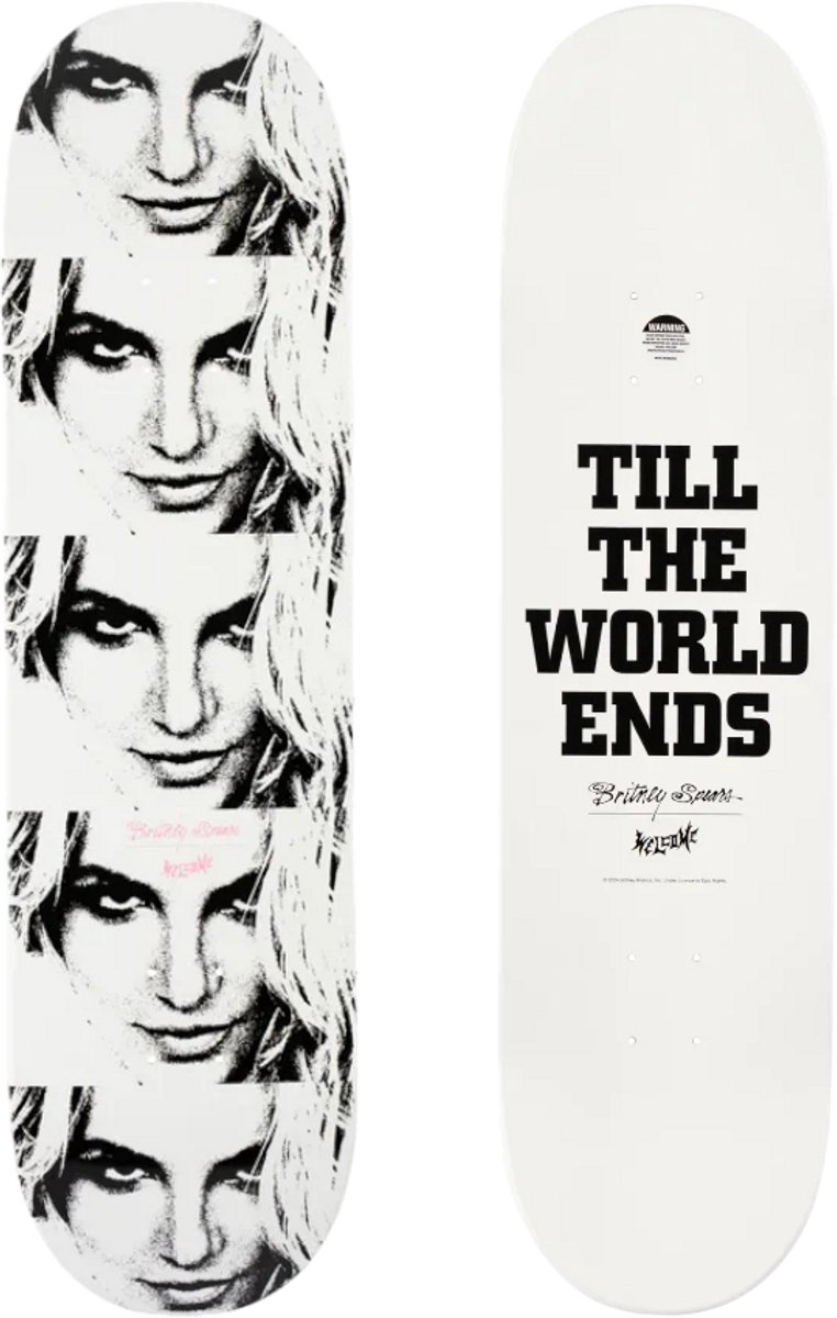 Welcome Skateboards x Britney Spears Till The World Ends Skateboard Deck 8.5" – White Dip