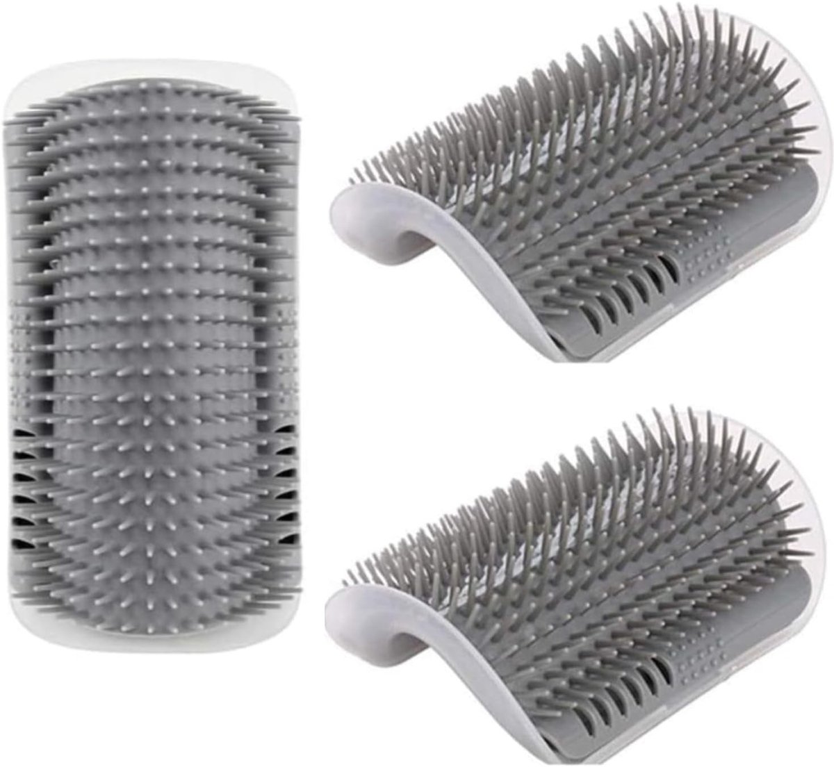 Hoekmassager voor Katten - 3 Stuks Wandborstel met Kattengrasballen, Verzorging en Ontspanning voor Kortharige Katten, Stressverlichting en Verrijkte Omgeving