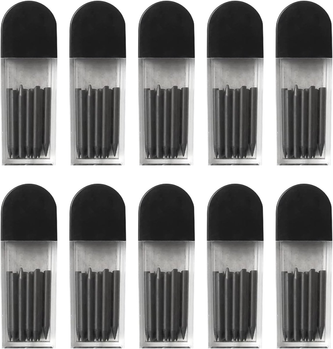 Refills voor 2B Potloden met Gum, 100 Stuks, 2mm Diameter, Ideaal voor Wiskunde, Tekeningen en Houtbewerking