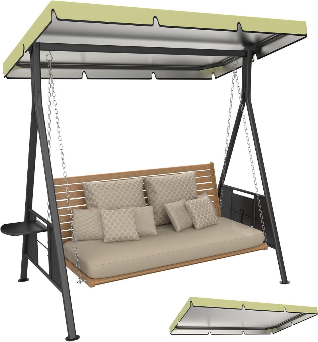 Vervangende hoes voor schommelbank 15,4 x 9,7 x 1,5 cm, waterdicht 600D Oxford, ideaal voor tuin en terras, beige kleur