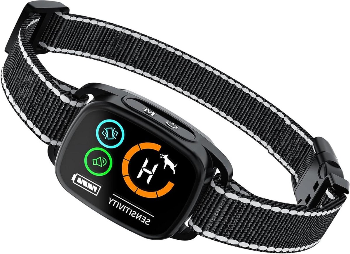 Antiblafband Honden - Hondentrainer Halsband - Gedrag Trainen - 3 Modi Geluid Trilling - Verstelbaar 68cm - Zwart