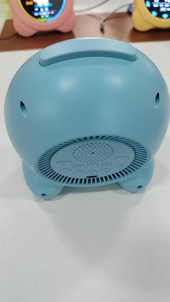 Kinderwekker - Slaaptrainer Klok - Tijd Leren - Zon Maan Symbolen - 14 cm - Blauw — afbeelding 4