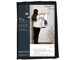 Jaloezie voor glazen deuren - zwart - zelfklevend - eenvoudig te bevestigen - ShopVlot