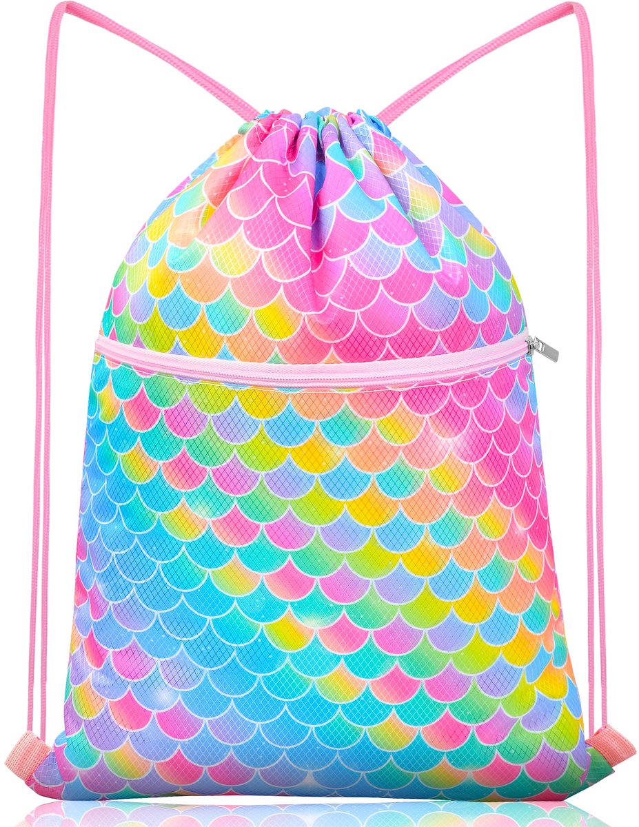 Trekkoord Rugzak Kinderen 35x45 cm - Zeemeermin Schaal - Modern Design - Ideaal voor Sport en Reizen - ShopVlot