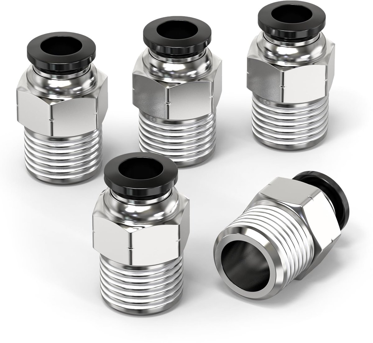Pneumatische slang hulpstukken 6MM buis OD x 1/4" BSP - Push to Connect - 5 stuks voor eenvoudig aansluiten - ShopVlot