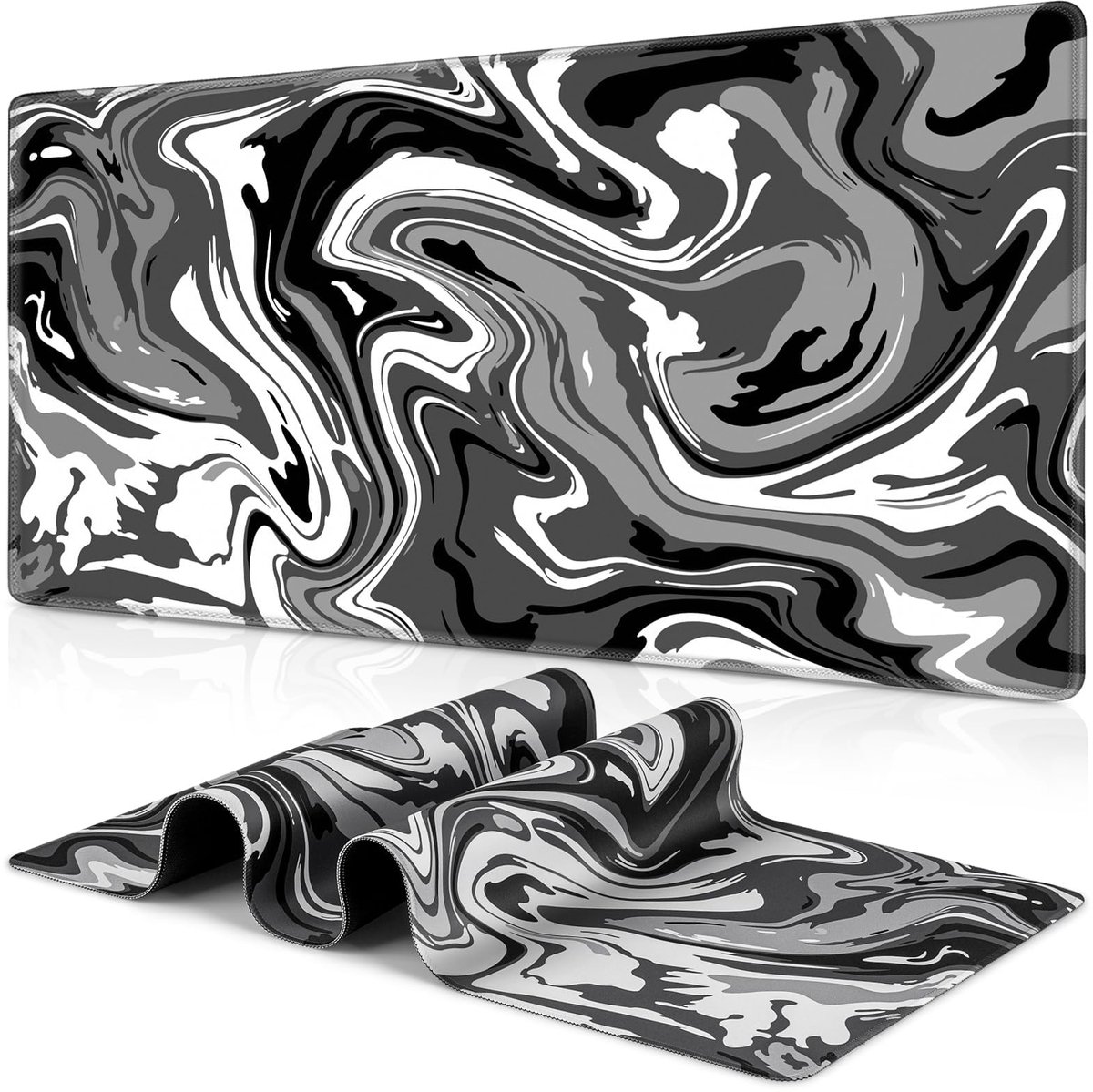 Muismat XXL 900 x 400 mm - grijs - antislip rubberen basis - perfect voor gamers - ShopVlot