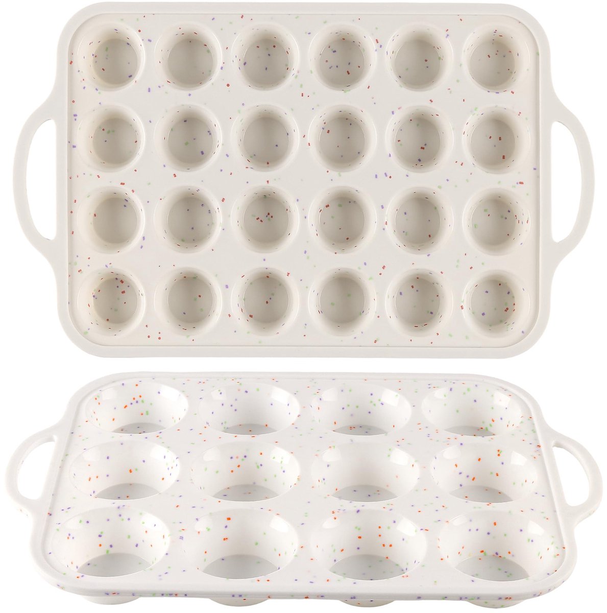 Siliconen muffinvorm set van 2 - 12 en 24 stuks - flexibel materiaal - perfect voor bakken - ShopVlot