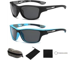 Sportieve Polaroid Zonnebrillen voor Mannen en Vrouwen - 2-Pack UV Bescherming voor Fietsen, Hardlopen en Vissen met Luxe Doos