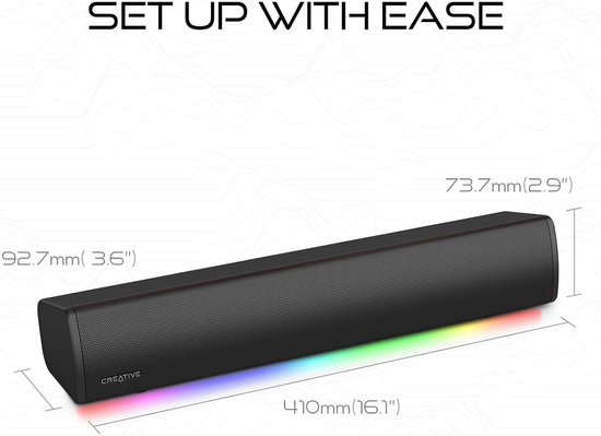 Compacte Soundbar - Gaming Geluid - Muziek Luisteren - SuperWide Technologie - 41 cm - Wit — afbeelding 5