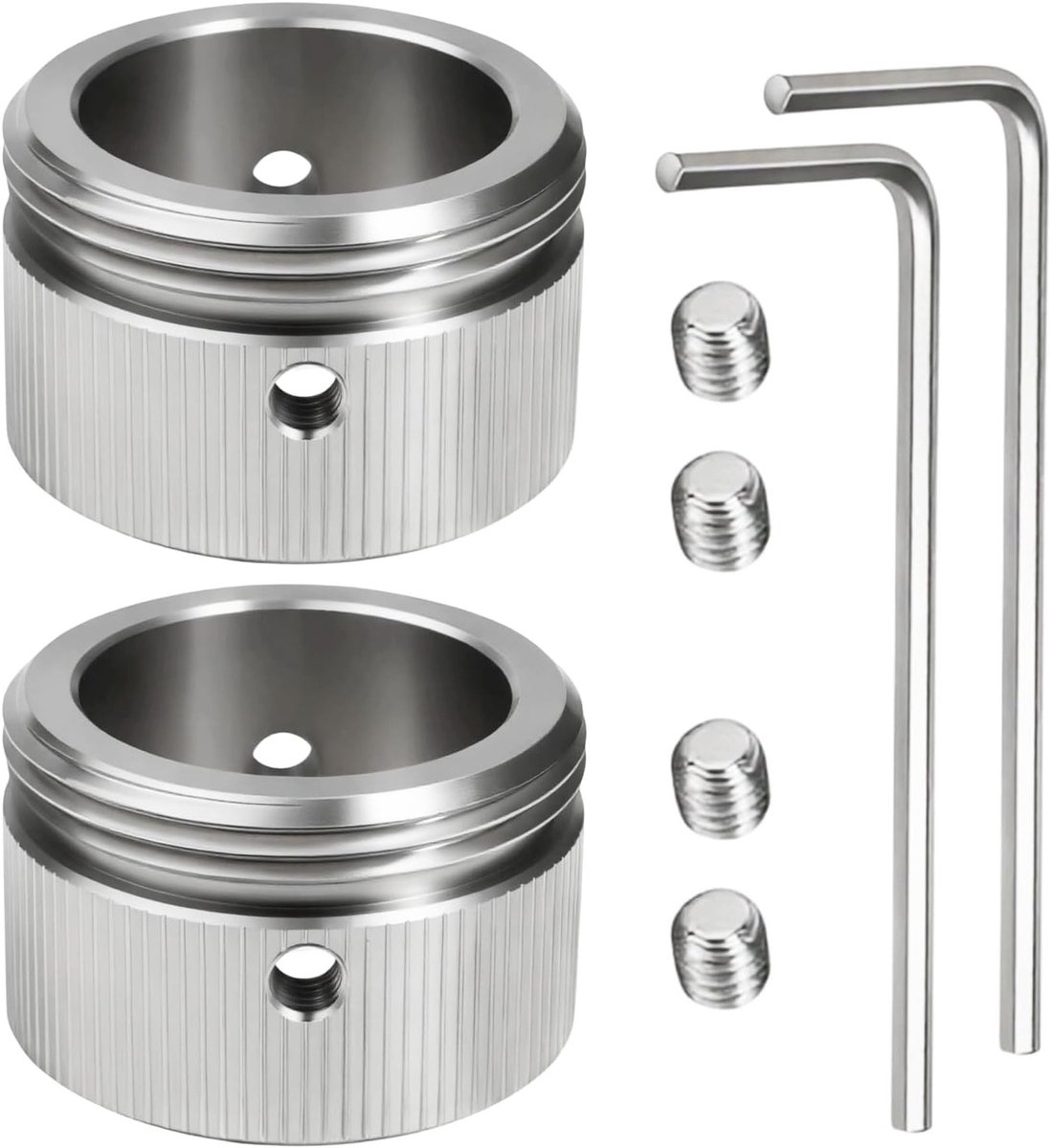 Set van 2 Verwarmingsklep Adapters van RVS, Thermostaat Adapter RA naar M30 x 1.5, Geschikt voor Radiatoren en Thermostaatinstallaties, Antislip Grip en Duurzaam Ontwerp