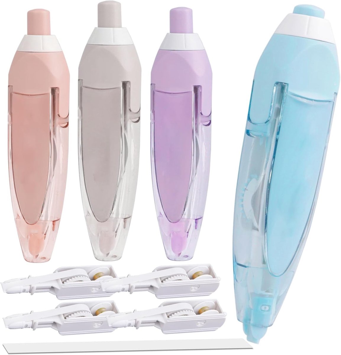 Mini Corrector Roller met 4 Vervangwielen, Retractable Correctietape voor School en Kantoor, 6 mm