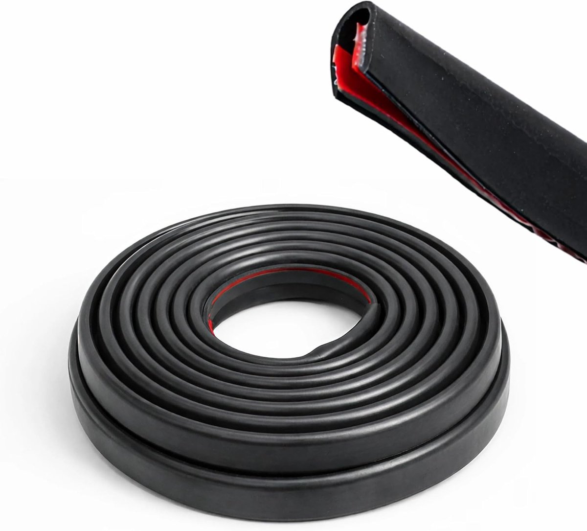 Zelfklevende rubberen randbescherming, 10 mm, weerbestendig, ideaal voor deurafdichting, 6 m lange rubberen afdichting voor platen, geschikt voor plaatdiktes van 0,5 - 2 mm, duurzaam en eenvoudig te installeren