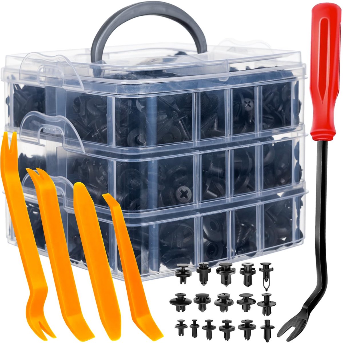 Fixclips auto en demontage gereedschap set 620 - Spreader klinknagels - 4 verwijdertools - ShopVlot