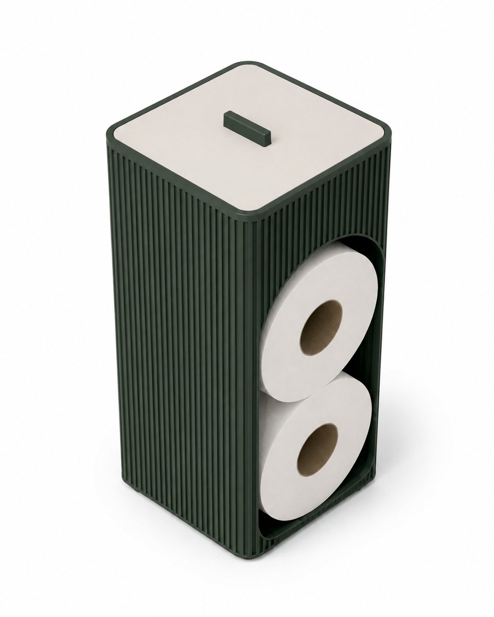 Toiletpapierhouder met Deksel – Toiletrolhouder – WC Rol Opberger – Badkamer Organizer