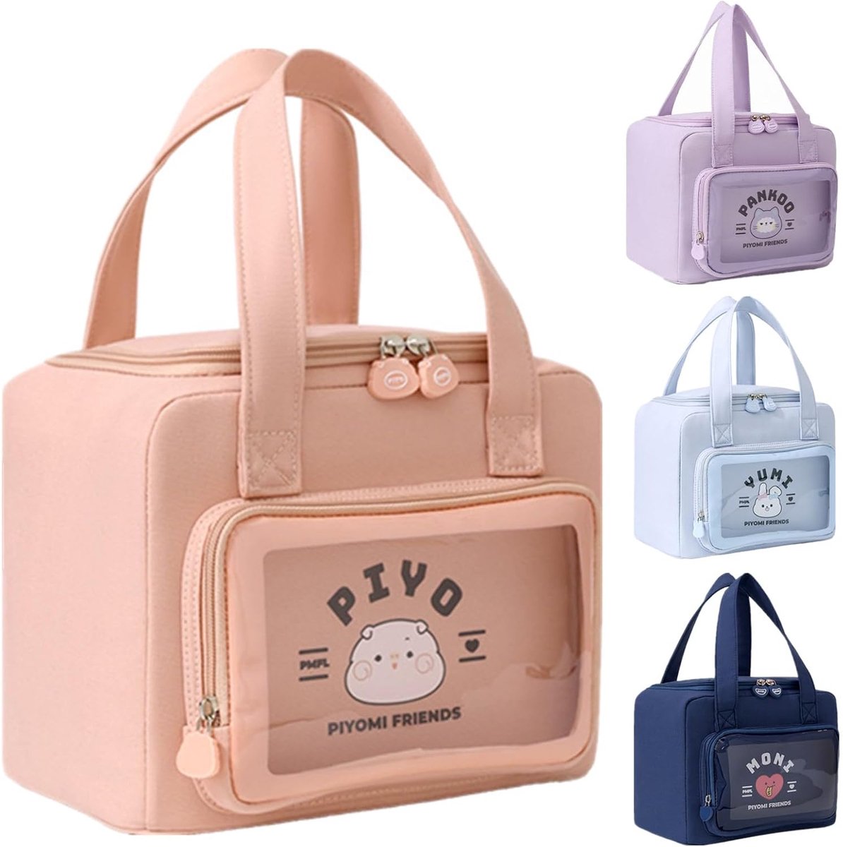 Cute Lunch Bag for Women, Men, Students Picnic (Pink Beer) - ShopVlot