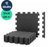 Hulser Puzzelmat - 30 x 30 x 1 cm - 12 stuks - 1,08 m2 - EVA foam mat - Fitnessmat ondergrond - Vloerbeschermer tegels - Rubberen isolatiemat extra dik - Fitness vloer ondertegels - Sportvloer - Worstelmat - Tenttapijt schuimmat - Zwembad